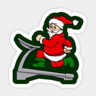 funny treadmill santa claus funny christmas Sticker